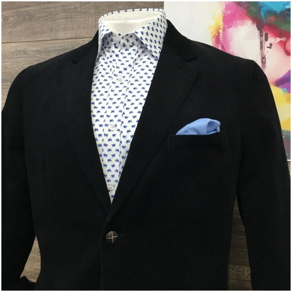 TASSO ELBA Mens Blazer Sport Coat Two Button Casual Jacket Size L 42-44 CORDUROY